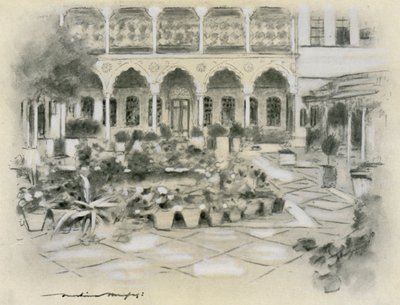 Cour intérieure à Damas - Mortimer Ludington Menpes